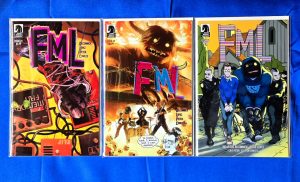 Covers of FML #1 (Alvaro Martinez Bueno Variant), #2 (Gene Ha Variant), and #6 (David López)