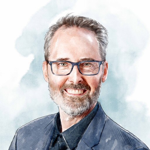 Watercolor portrait of the author, Eric Marcotte, painted by the artist Akarsan (Portraitfest on Etsy).