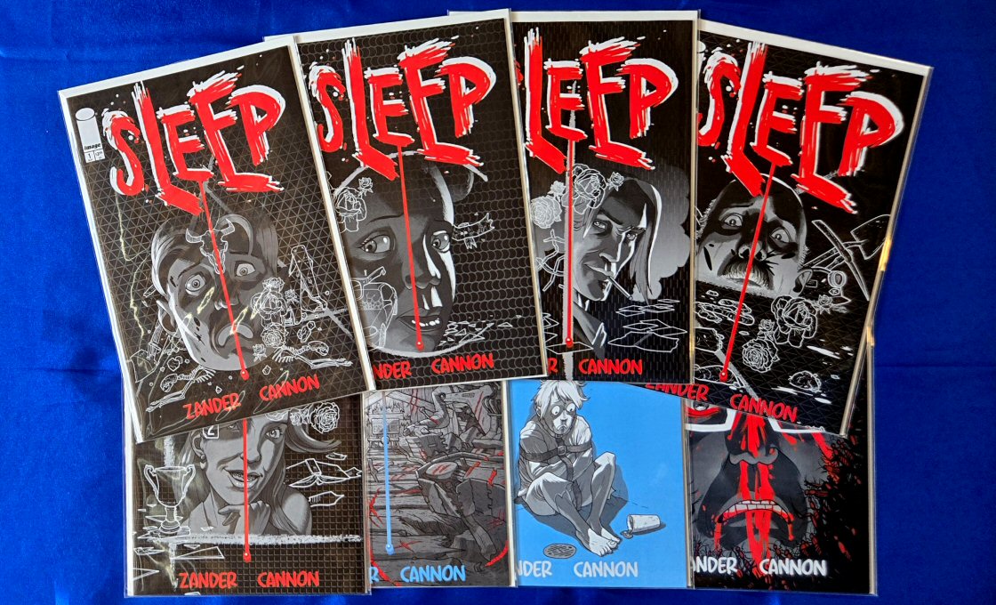 Issues #1-8 of Zander Cannon's Sleep comic series, at Image Comics. All art by Zander Cannon.